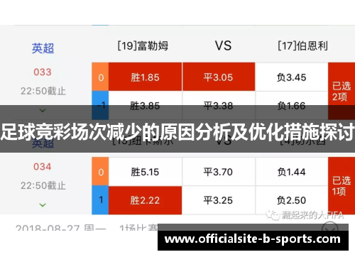 足球竞彩场次减少的原因分析及优化措施探讨 足球竞彩场次减少的原因分析及优化措施探讨