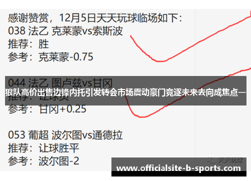 狼队高价出售边锋内托引发转会市场震动豪门竞逐未来去向成焦点一